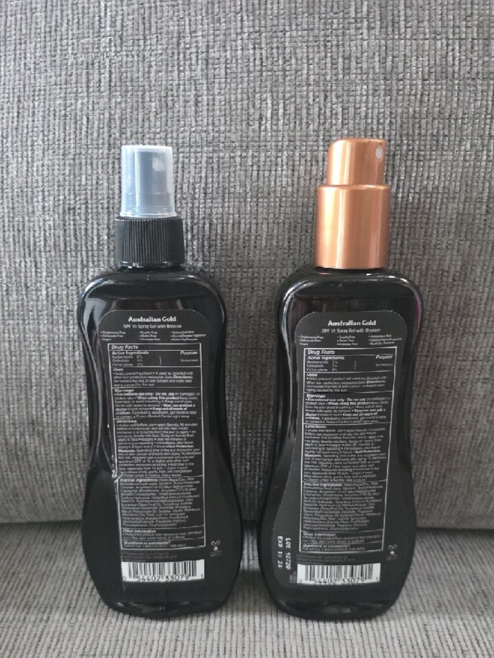Australian Gold Instant Bronzer SPF 15 Spray Gel Sunscreen, 2 Bottles, 8oz Each. - Picture 3 of 8